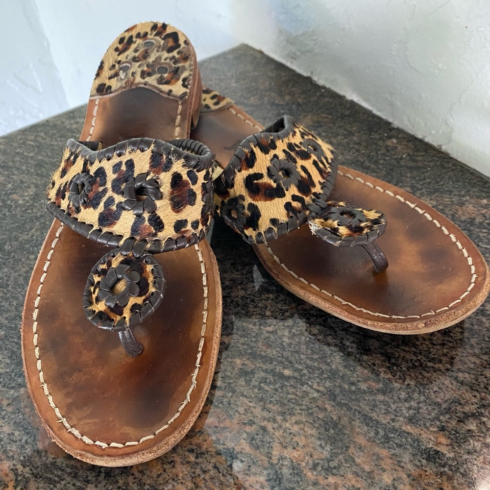 Jack Rogers furry leopard print sandal size 10M. - Picture 4 of 7